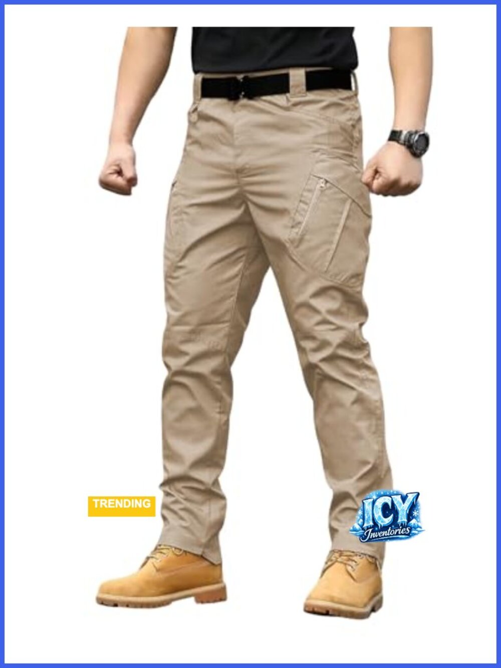 Men's Lightweight Quick-Dry Tactical Pants, Water Resistant Hiking Pants with
